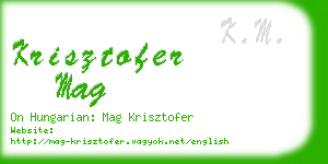 krisztofer mag business card